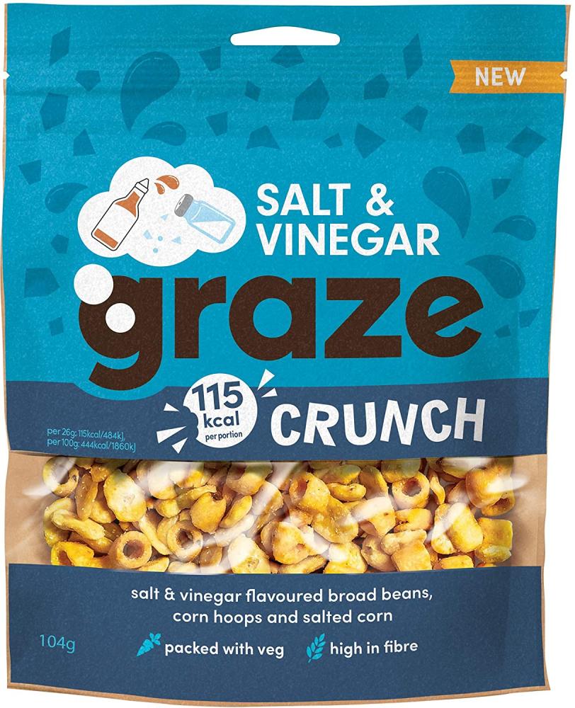 Graze Salt and Vinegar Crunch - Vegan Savoury Healthy Snack Sharing Bag 104 g
