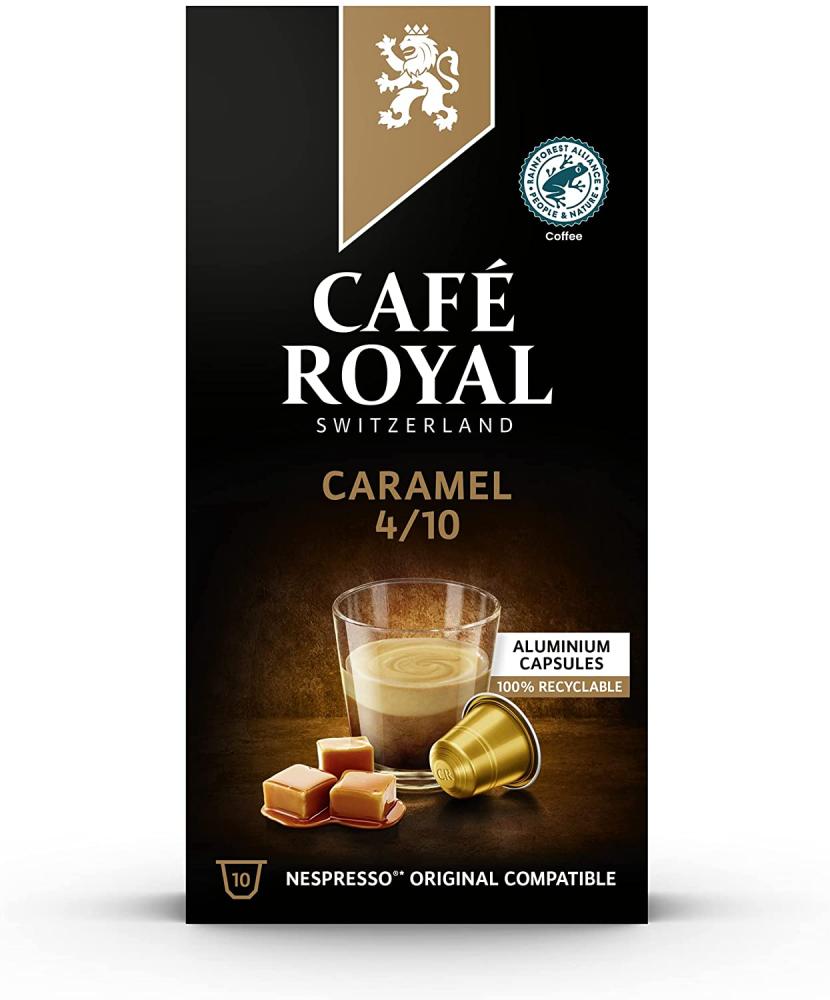 Cafe Royal Caramel Flavoured Edition Nespresso Compatible Aluminium Coffee Pods 10 Capsules