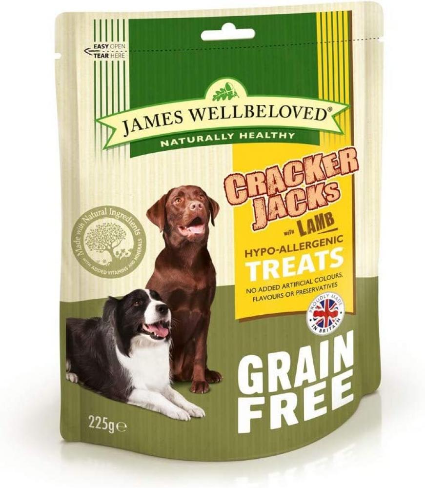 James Wellbeloved Crackerjacks Cereal Free Dog Treats Lamb 225g