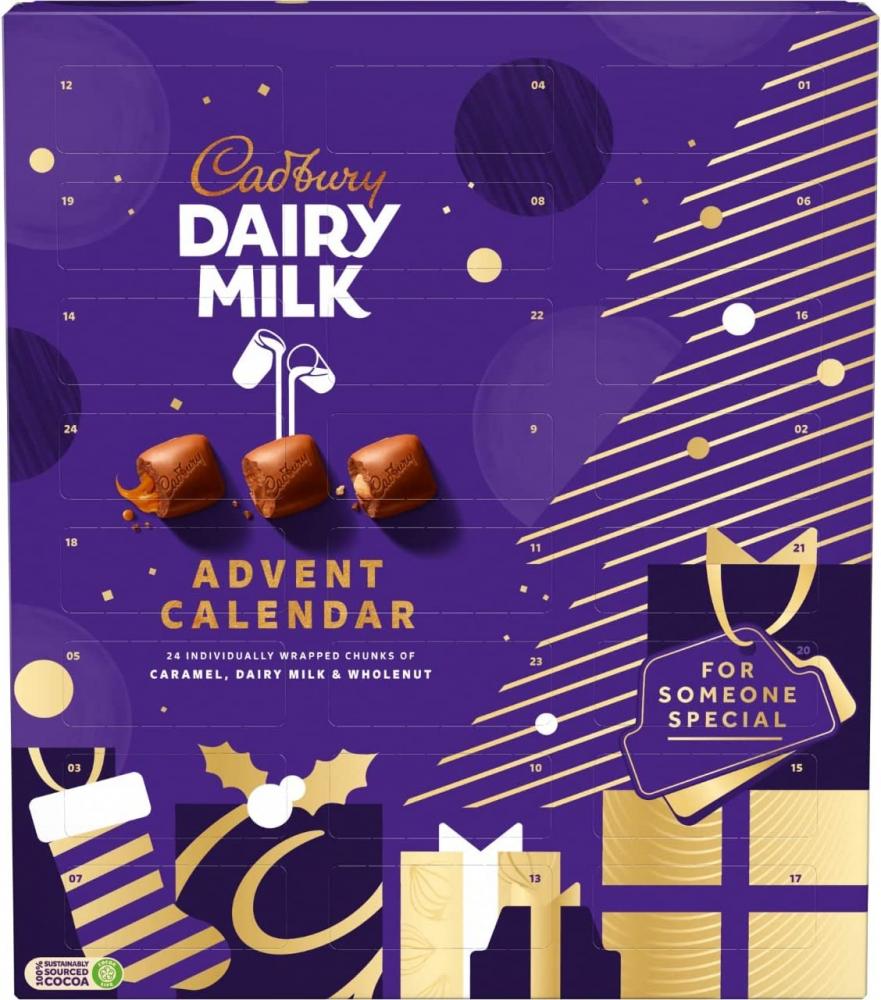 Cadbury Dairy Milk Chocolate Chunks Advent Calendar 258g Approved Food