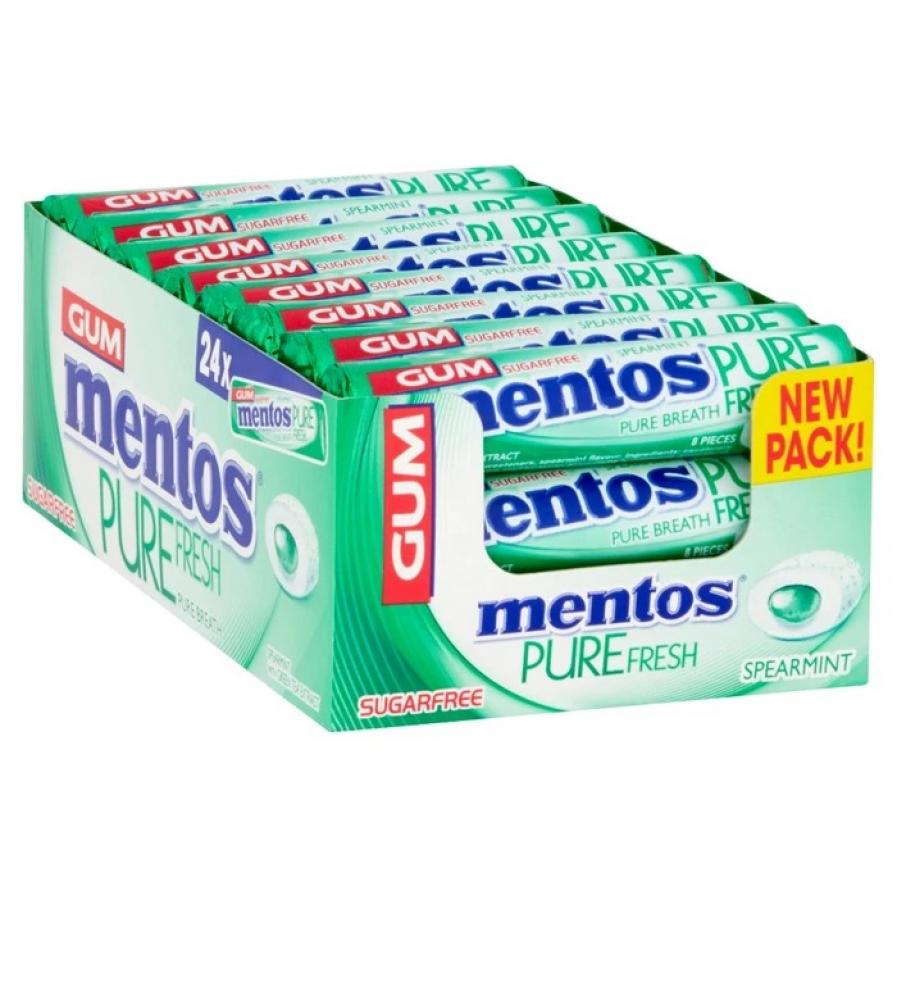 LAST CHANCE CASE PRICE  Mentos Gum Pure Fresh Spearmint 24 x 15.5g