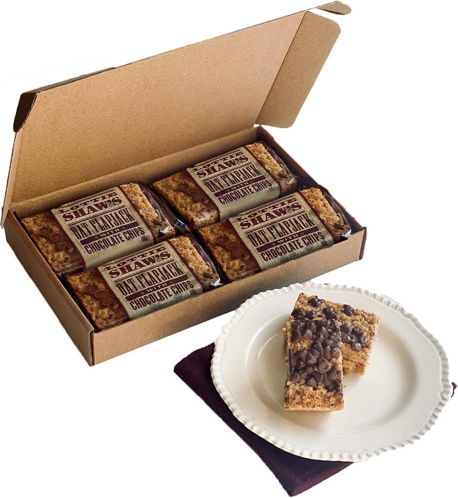 Lottie Shaws Letter Box Pack of 4 Oat Flapjack with Chocolate Chips 100 g