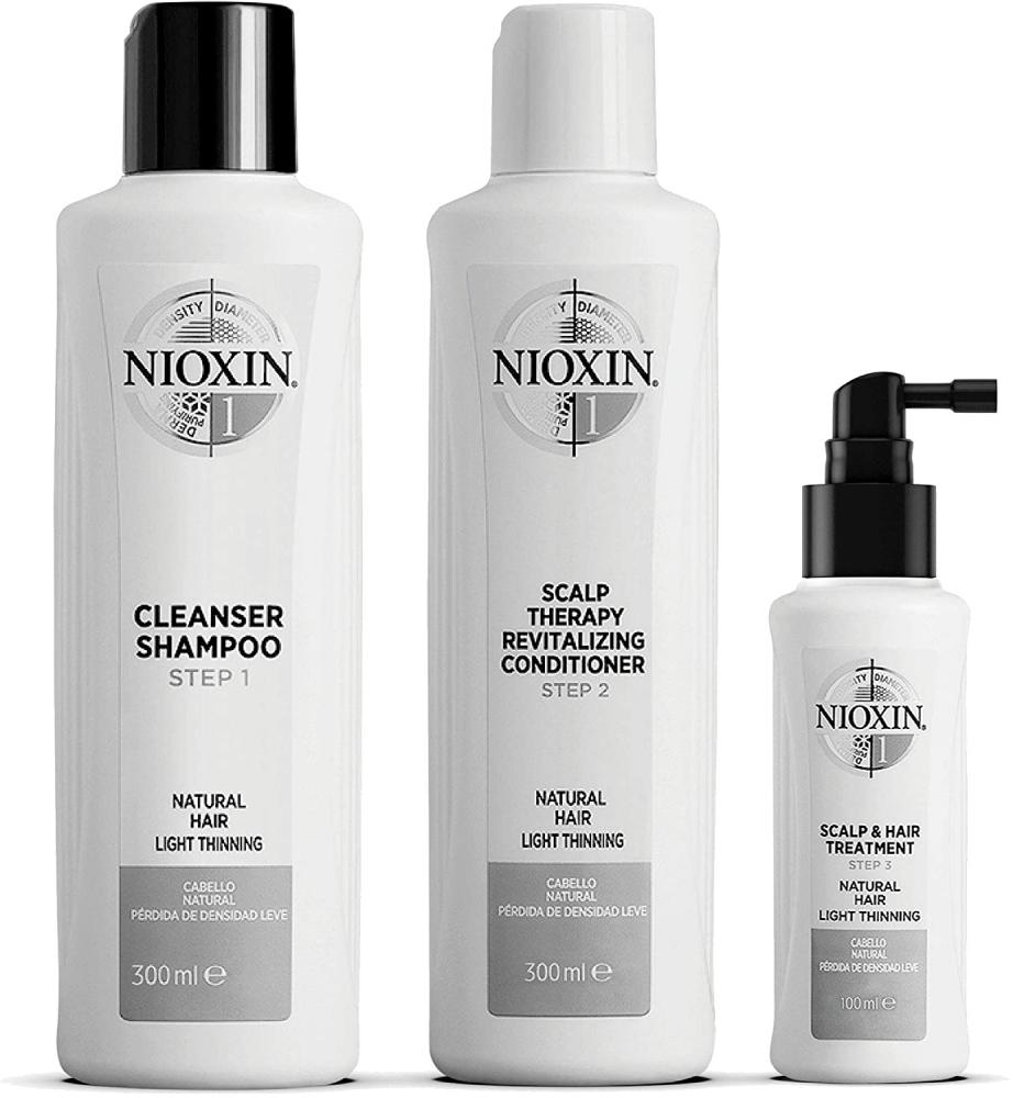 Nioxin System 1 Scalp and Hair Treatment for Natural Hair with Light Thinning Anti-Thinning Hair Treatment Damaged Box