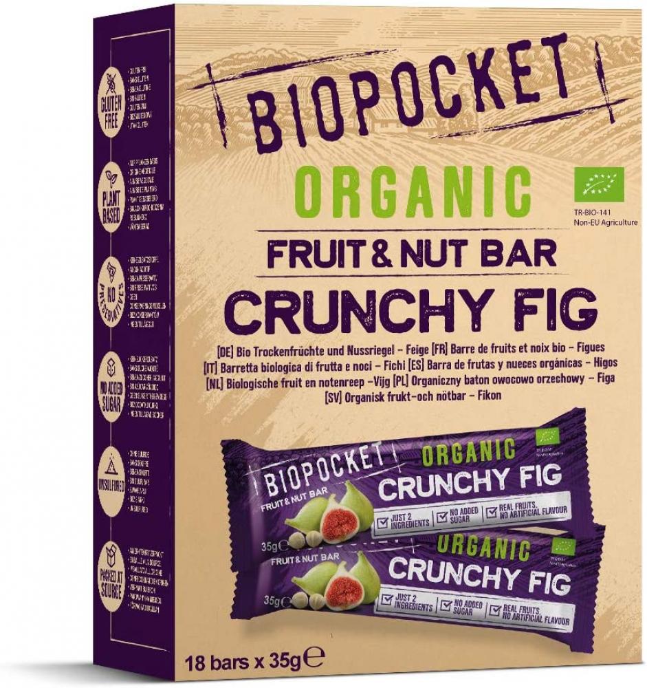 Biopocket Organic Fruit and Nut Bars Crunchy Fig 35g