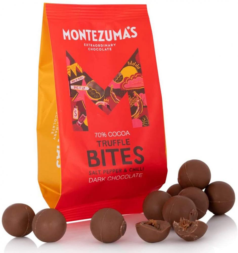 Montezumas 70 Cocoa Bag Dark Chocolate Salt Pepper Chilli 120g
