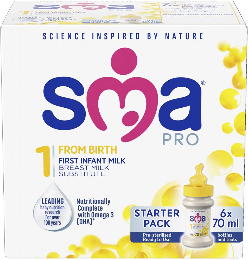 SMA PRO First Infant Milk From Birth Starter Pack 6x70ml