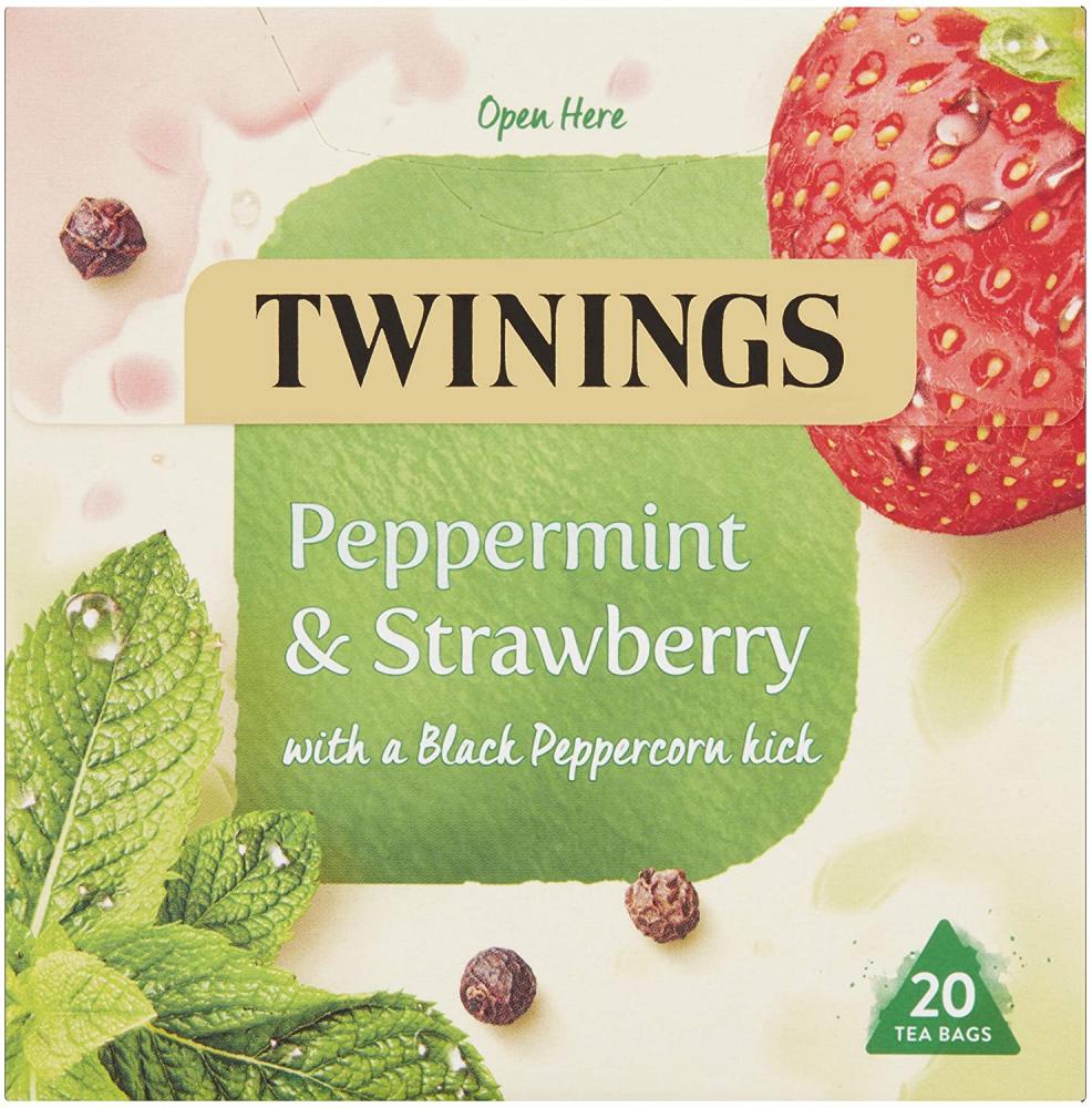 Twinings Peppermint and Strawberry Herbal Tea Bags 20 teabags