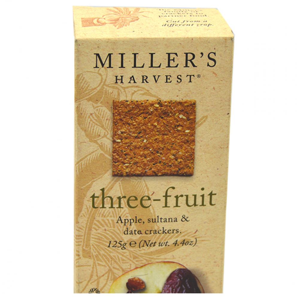 Millers Harvest Three Fruit Crackers 125g